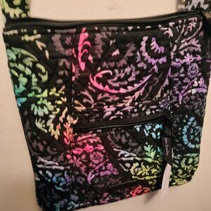 Vera Bradley UPCYCLED Hand-painted multi-coloured Neon Rainbow Crossbody Bag